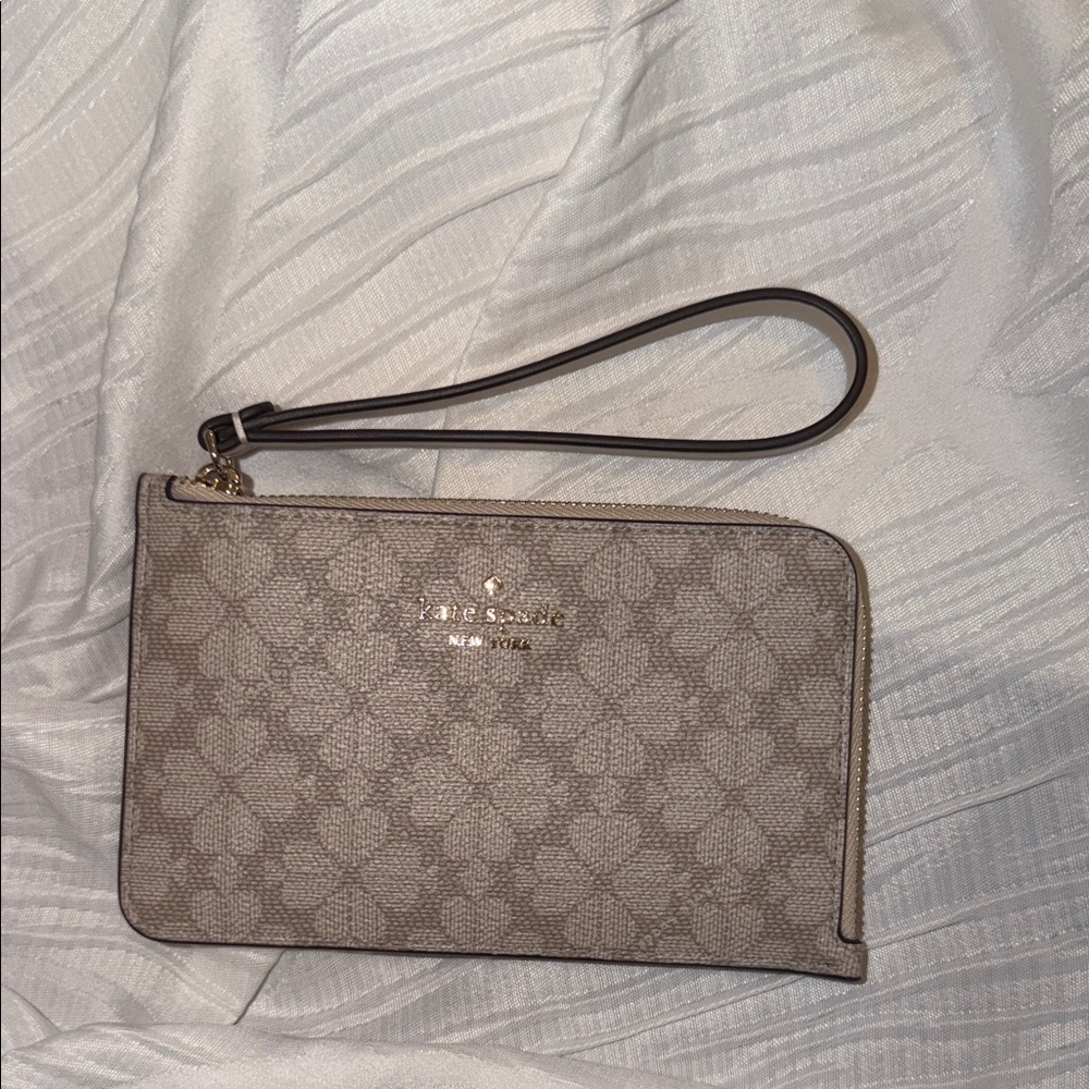 Kate Spade Floral Gray Wristlet